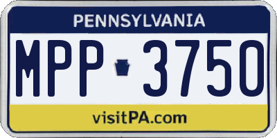 PA license plate MPP3750