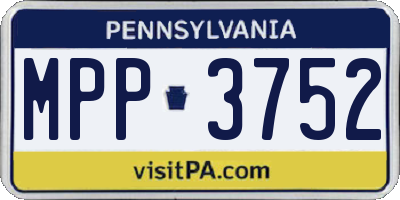 PA license plate MPP3752