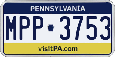 PA license plate MPP3753