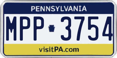 PA license plate MPP3754