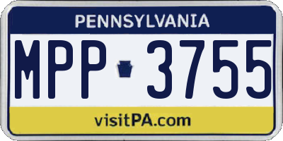 PA license plate MPP3755