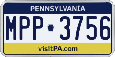PA license plate MPP3756