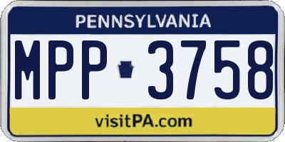 PA license plate MPP3758