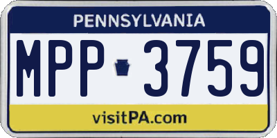 PA license plate MPP3759