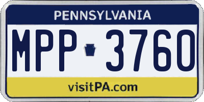 PA license plate MPP3760