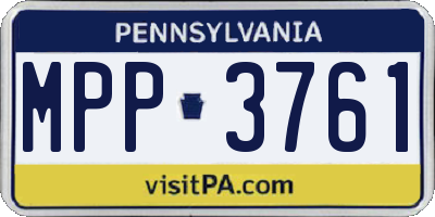 PA license plate MPP3761
