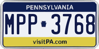 PA license plate MPP3768