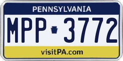 PA license plate MPP3772