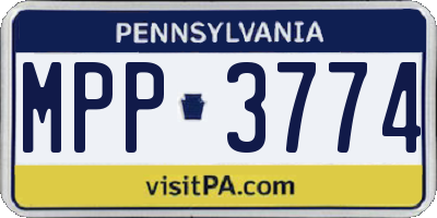 PA license plate MPP3774