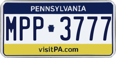 PA license plate MPP3777