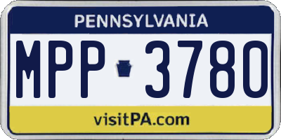 PA license plate MPP3780