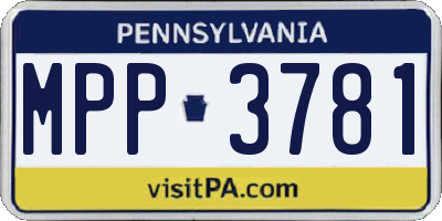PA license plate MPP3781