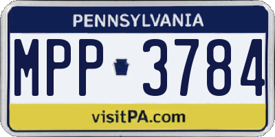 PA license plate MPP3784