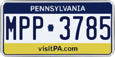 PA license plate MPP3785