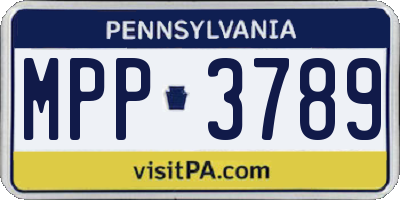 PA license plate MPP3789