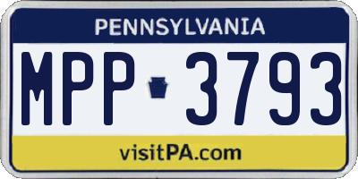 PA license plate MPP3793