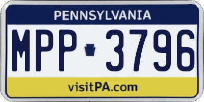 PA license plate MPP3796