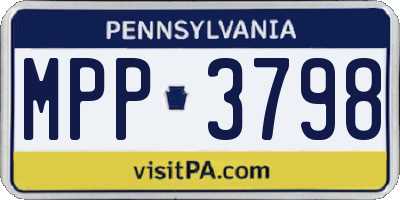 PA license plate MPP3798