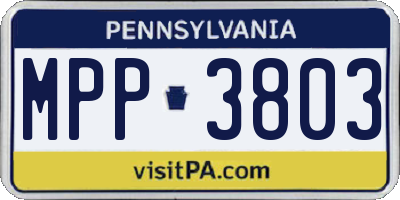 PA license plate MPP3803