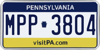 PA license plate MPP3804