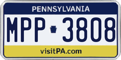 PA license plate MPP3808