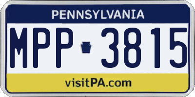 PA license plate MPP3815