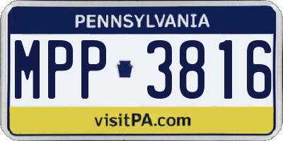 PA license plate MPP3816