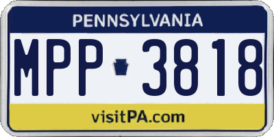 PA license plate MPP3818