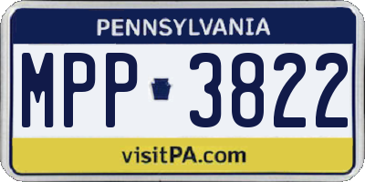 PA license plate MPP3822