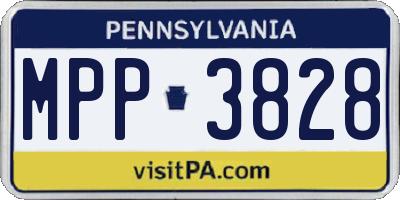 PA license plate MPP3828