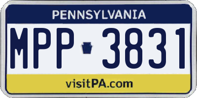 PA license plate MPP3831