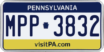 PA license plate MPP3832