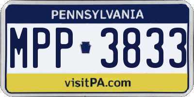 PA license plate MPP3833