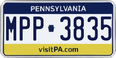 PA license plate MPP3835