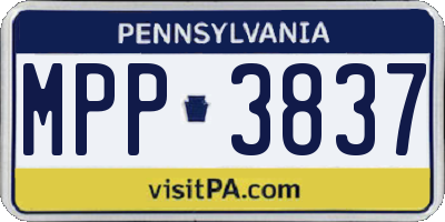 PA license plate MPP3837