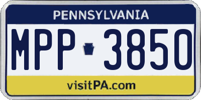 PA license plate MPP3850