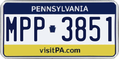 PA license plate MPP3851