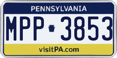PA license plate MPP3853