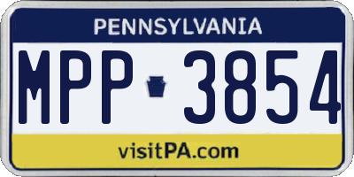 PA license plate MPP3854