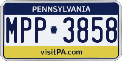 PA license plate MPP3858