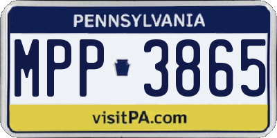 PA license plate MPP3865