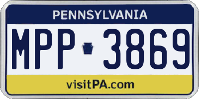 PA license plate MPP3869
