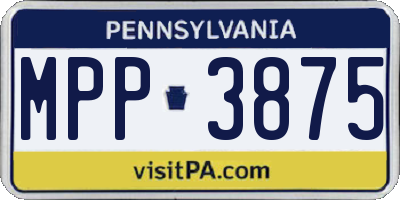 PA license plate MPP3875