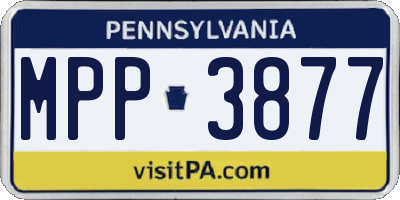 PA license plate MPP3877