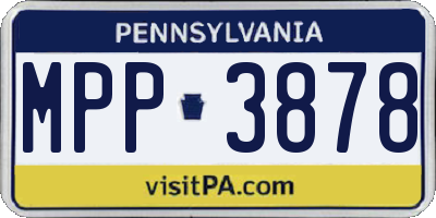 PA license plate MPP3878