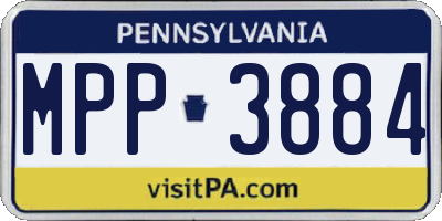 PA license plate MPP3884