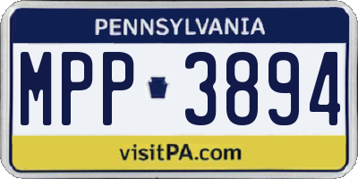 PA license plate MPP3894