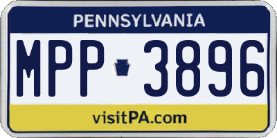 PA license plate MPP3896