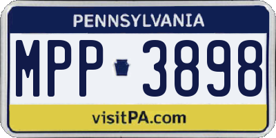 PA license plate MPP3898