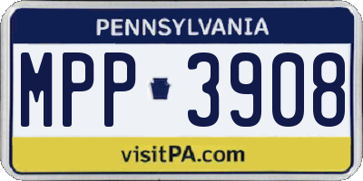 PA license plate MPP3908